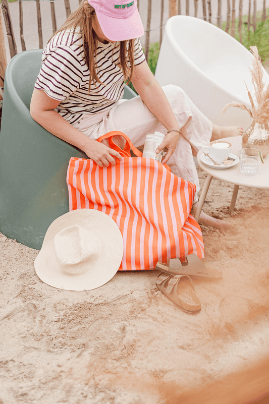 Strandtas pink-orange