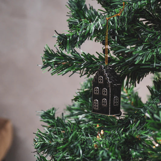 Kersthanger Huisje zwart