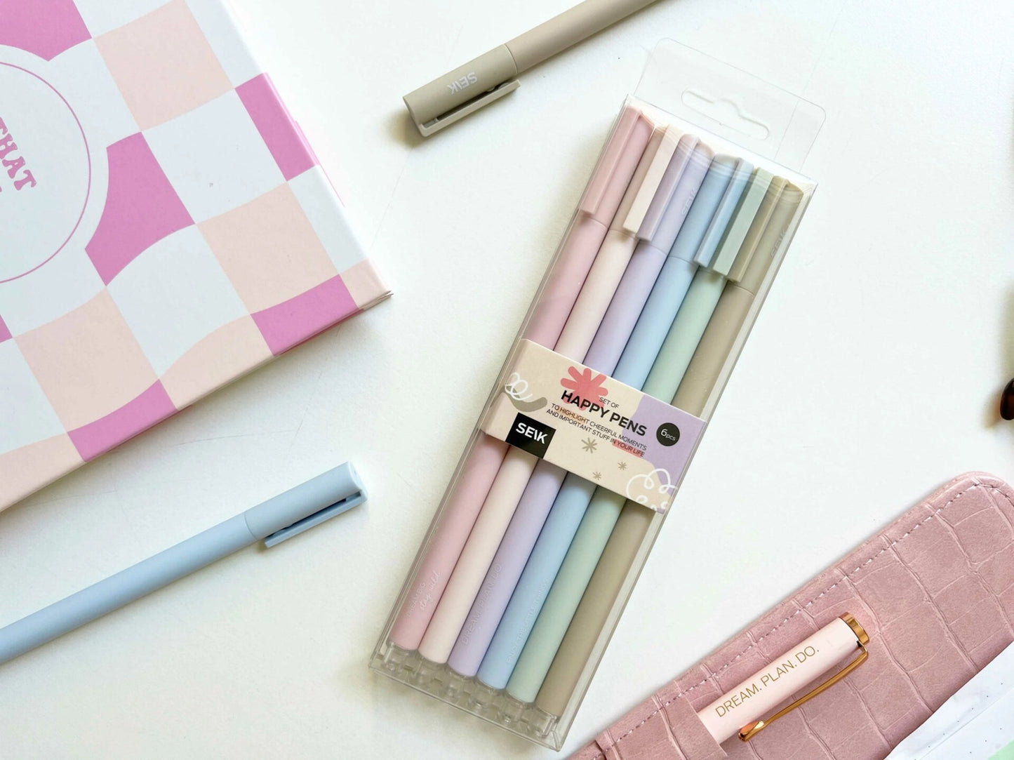 Set pennen pastelkleuren