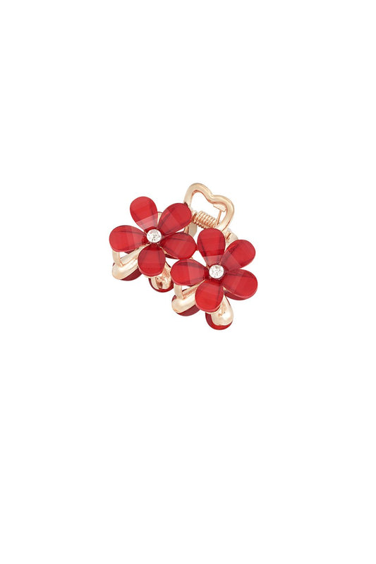 Haarspeld Duo Flower rood
