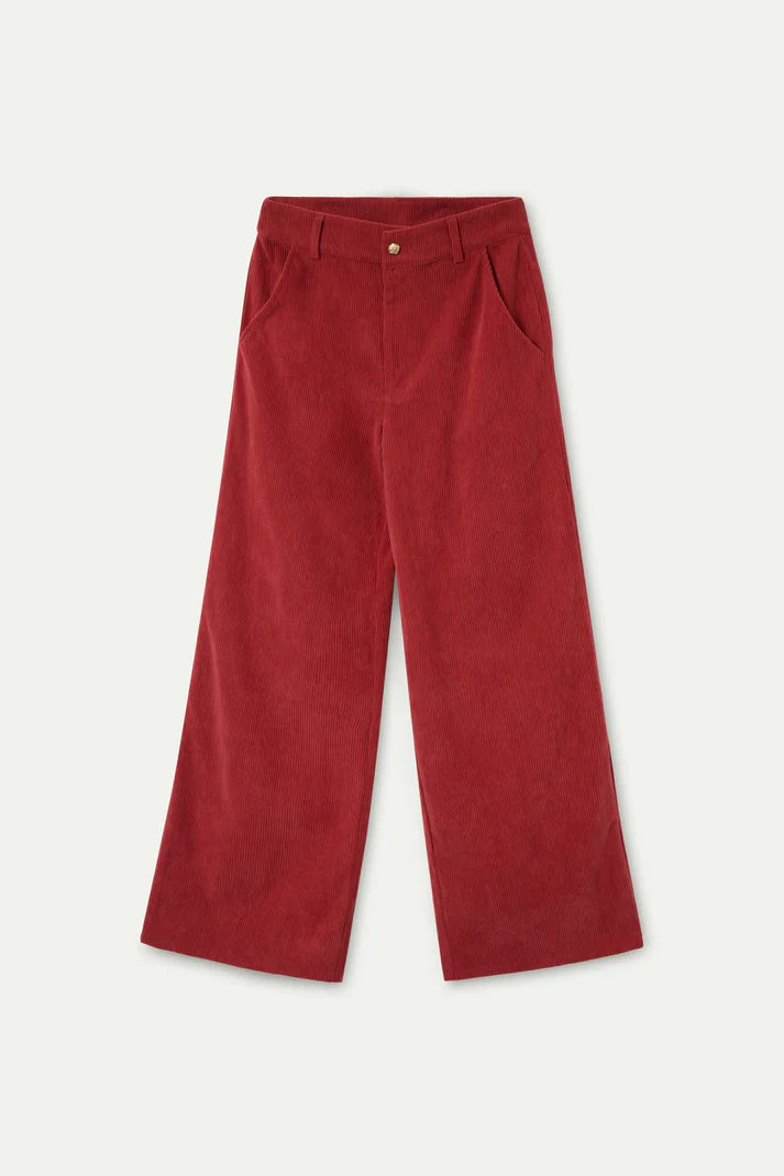 Ribfluwelen broek roest