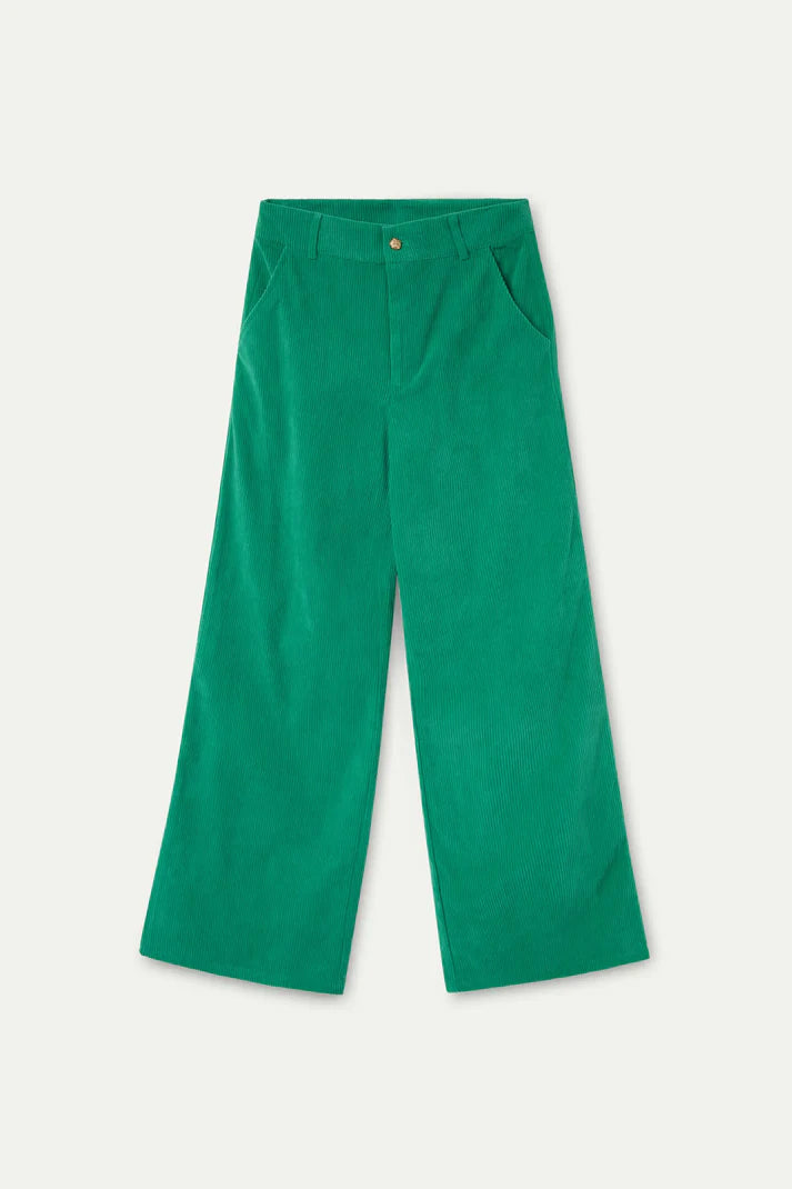 Ribfluwelen broek groen