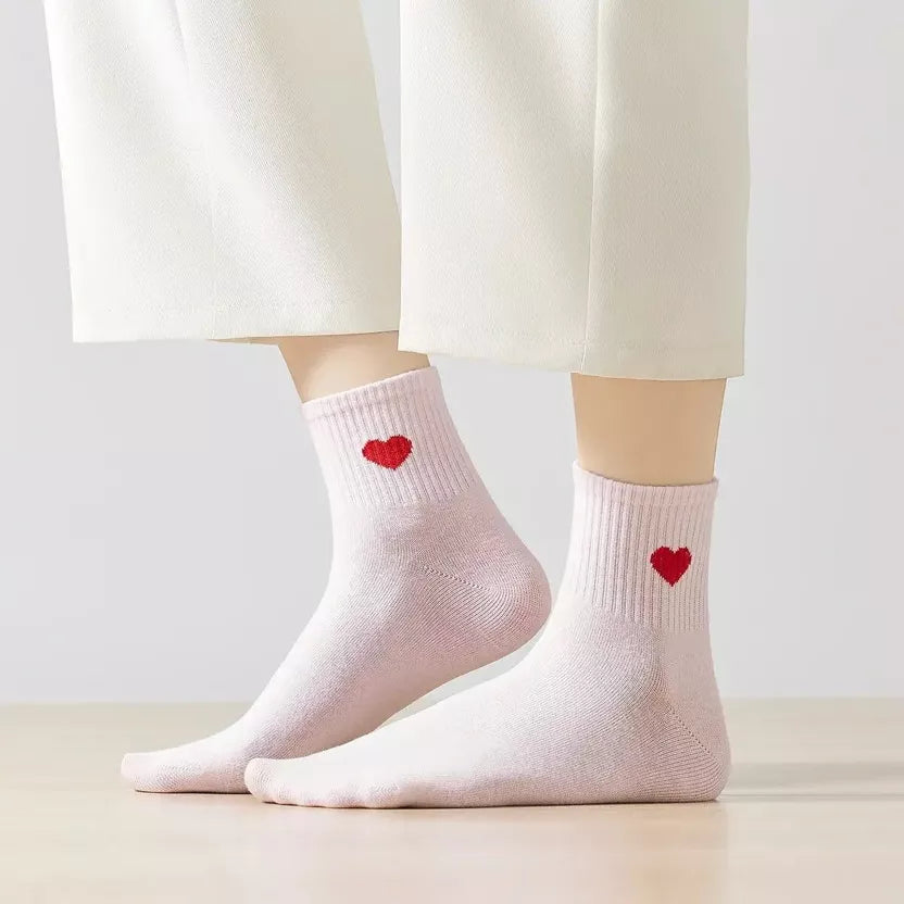 Sokken hartje roze