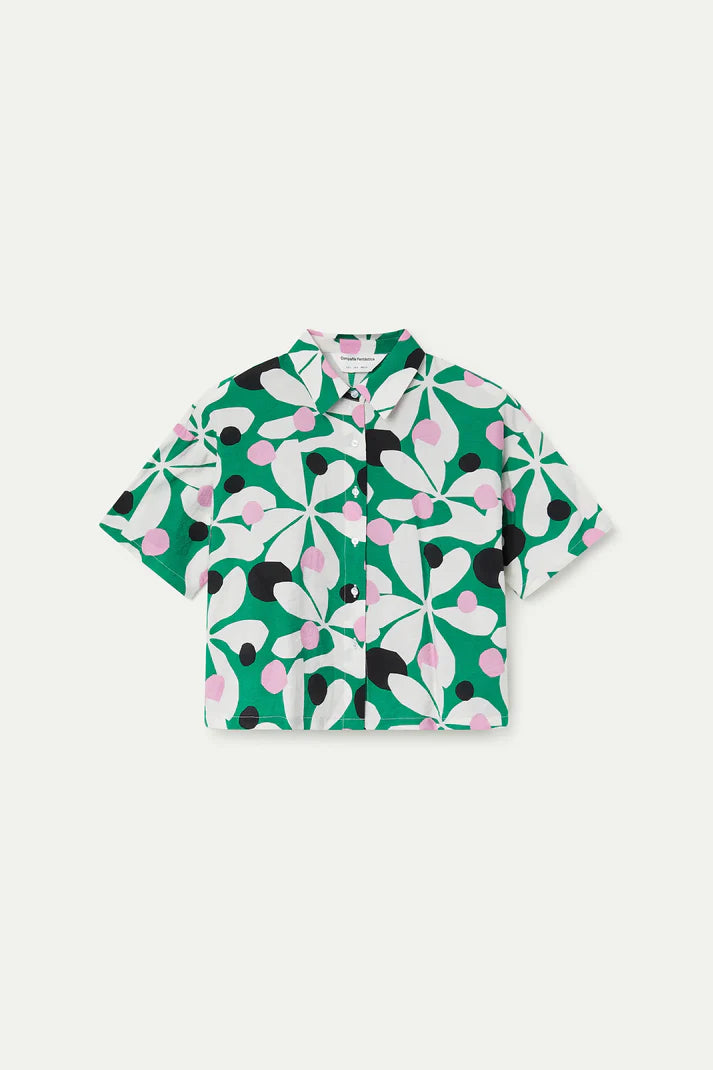 Groene blouse met bloemen