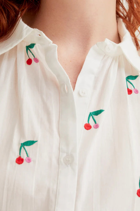 Blouse met kersenprint