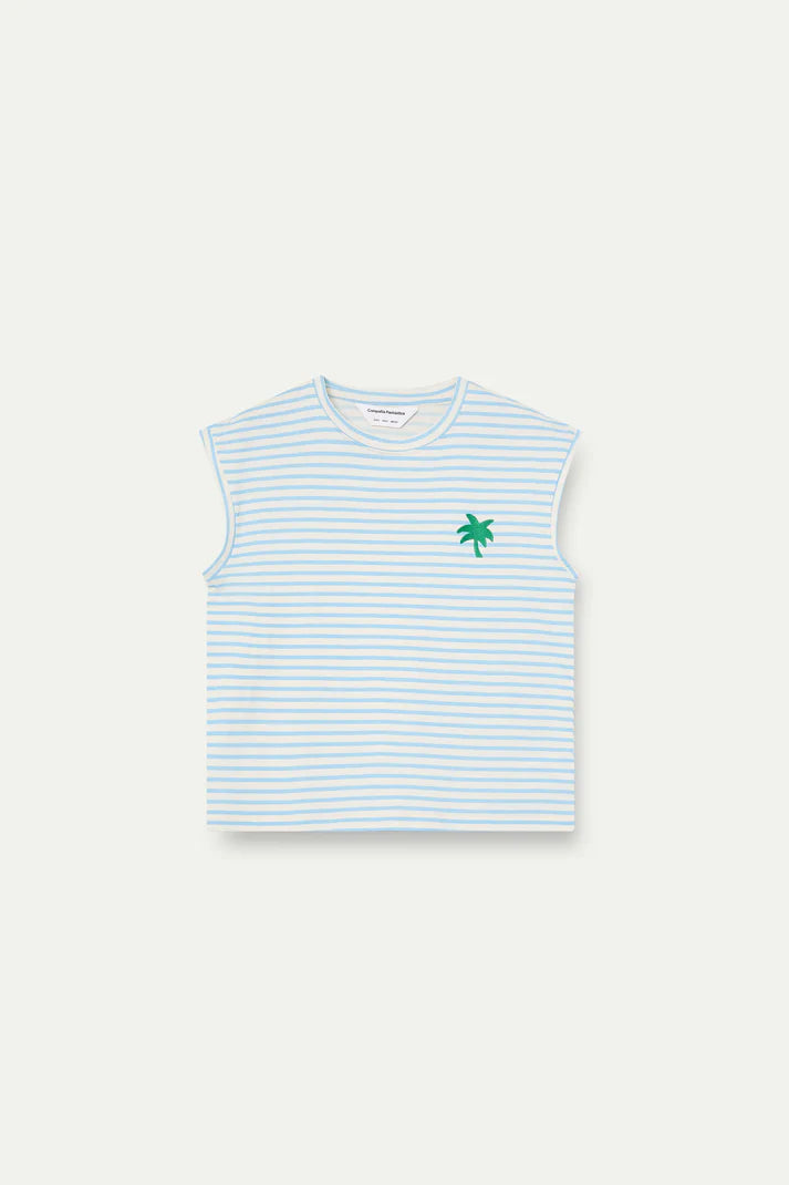 Lichtblauw T-shirt palmboom