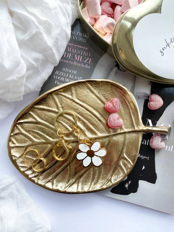 Sleutelhanger wit bloemetje