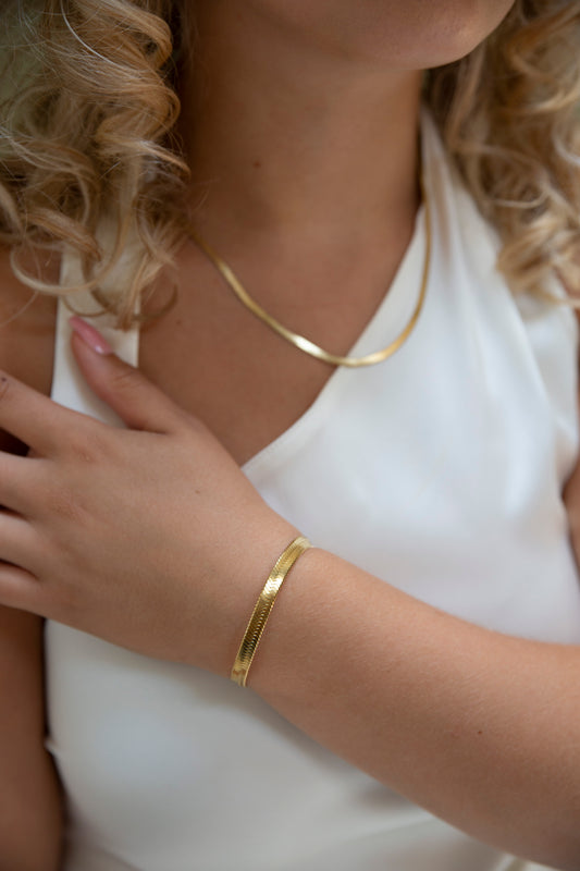 Armband Flat Link goud