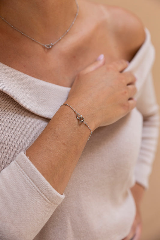Armbandje Double Heart zilver