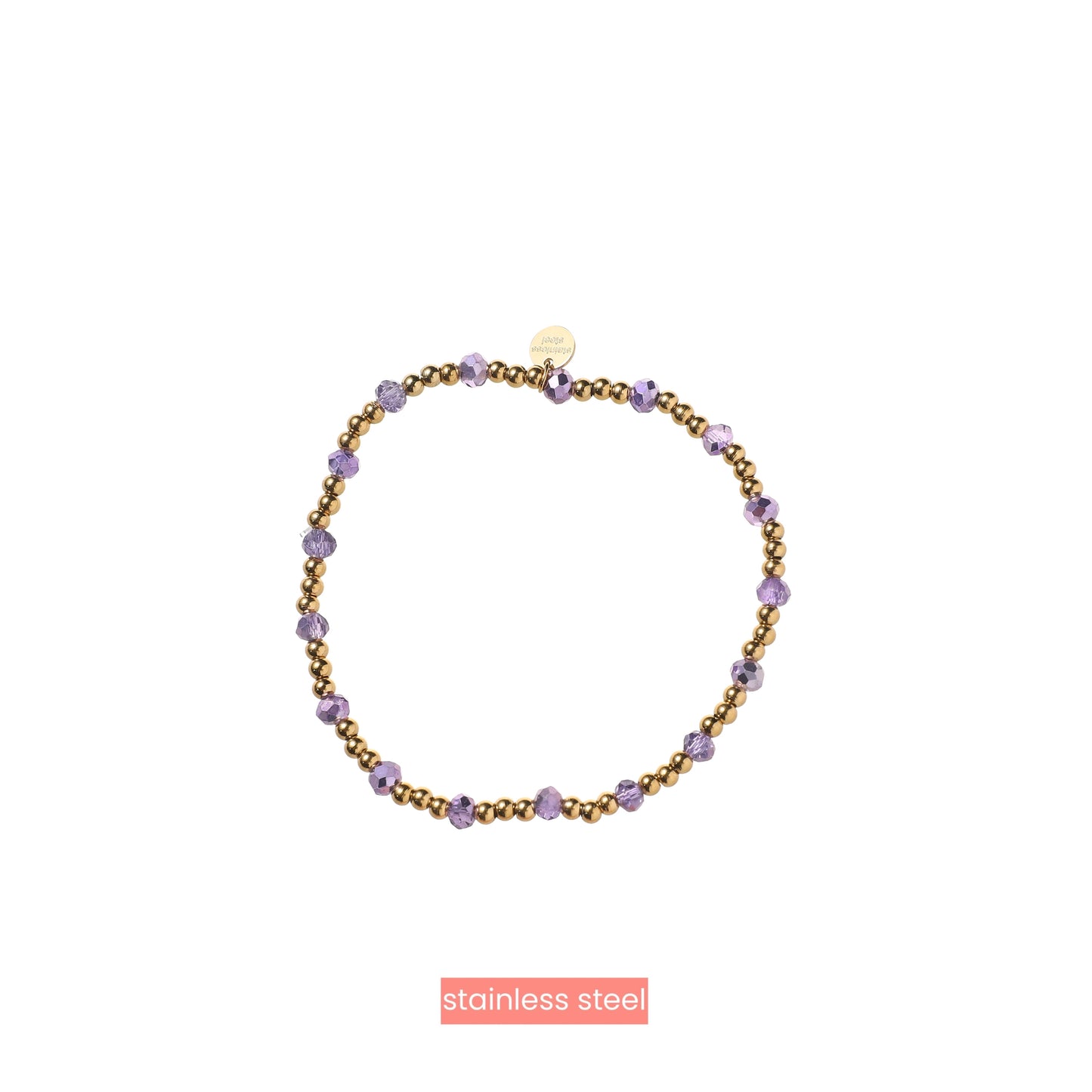 Armbandje lila-goud