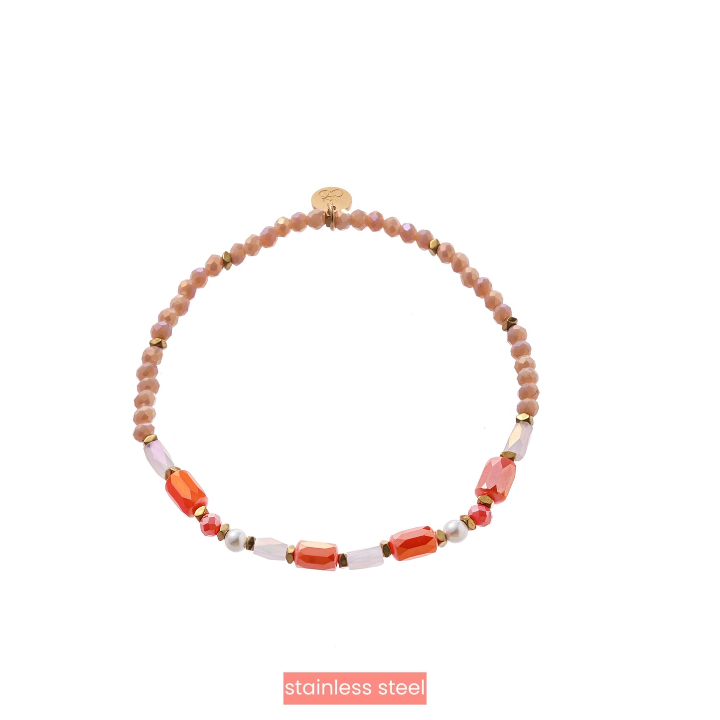 Armbandje pareltjes roze