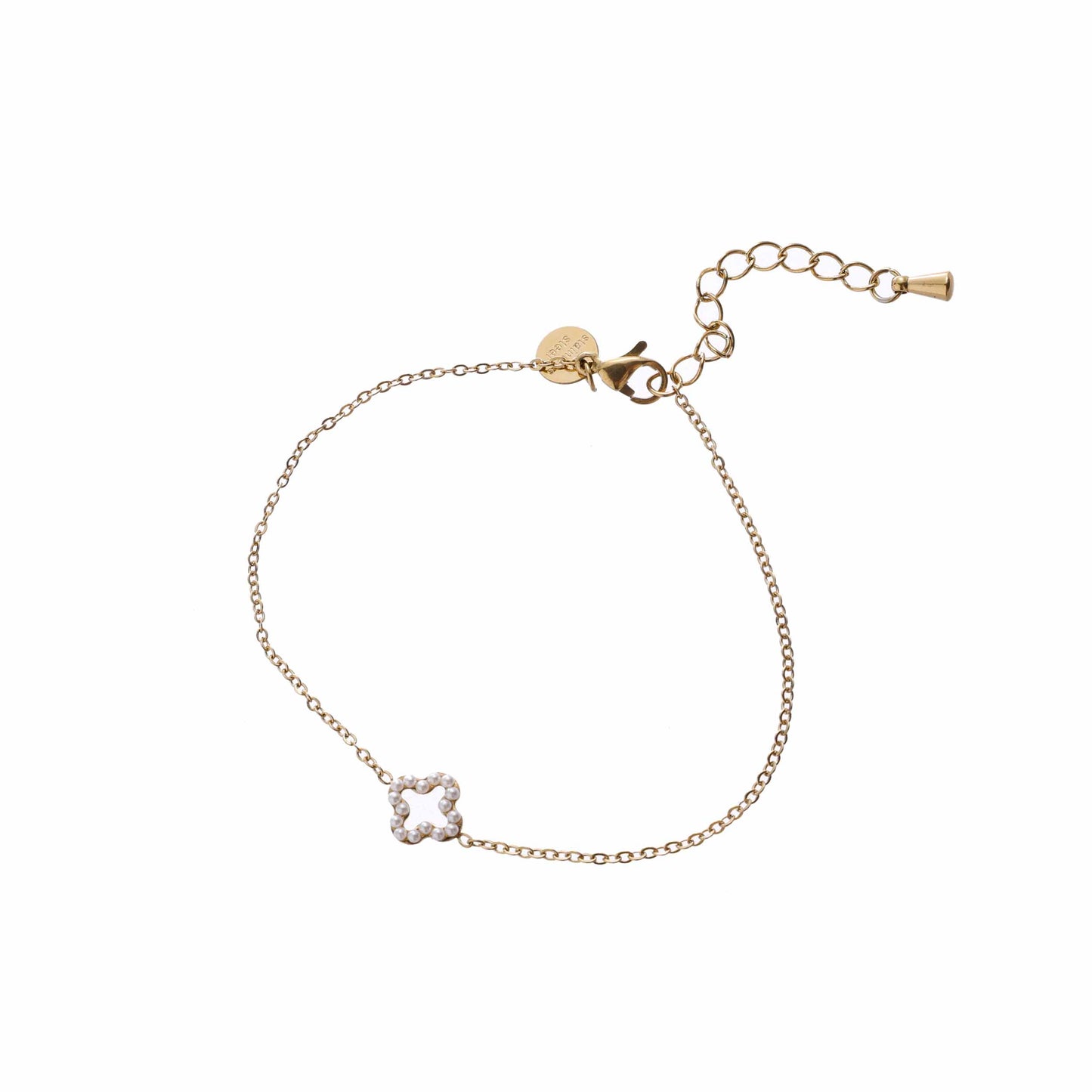 Armbandje Pearly Clover goud
