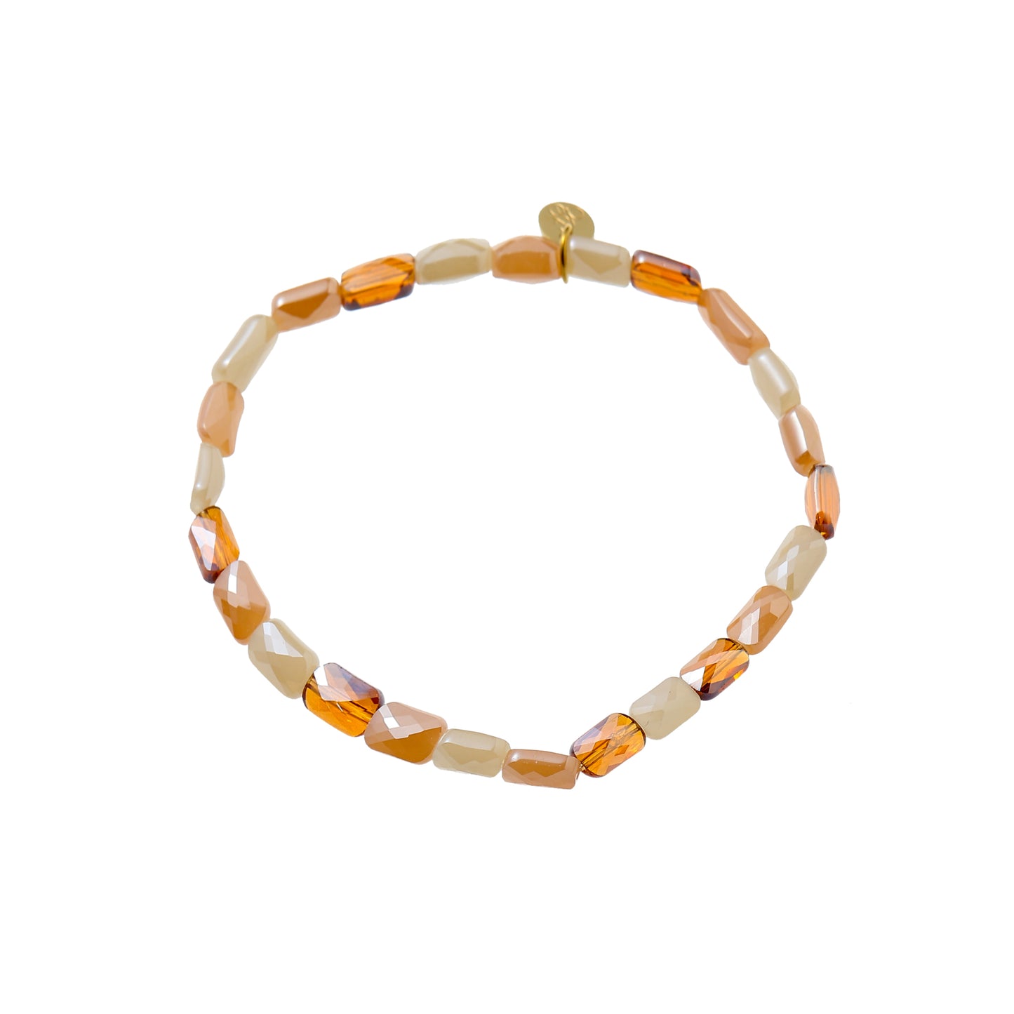 Flat Glass Stones Bracelet - Champagne