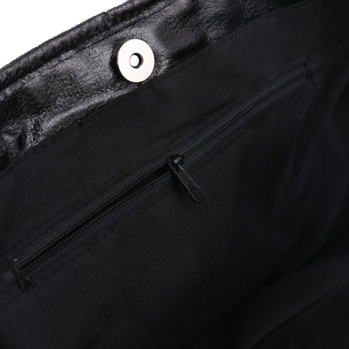 Zwarte metallic tas
