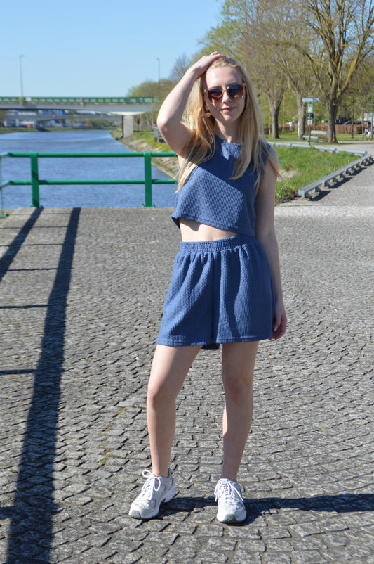 Blauwe short