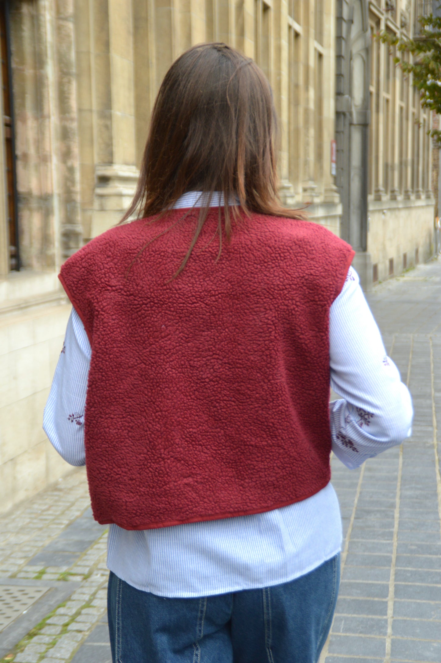 Teddy vestje bordeaux