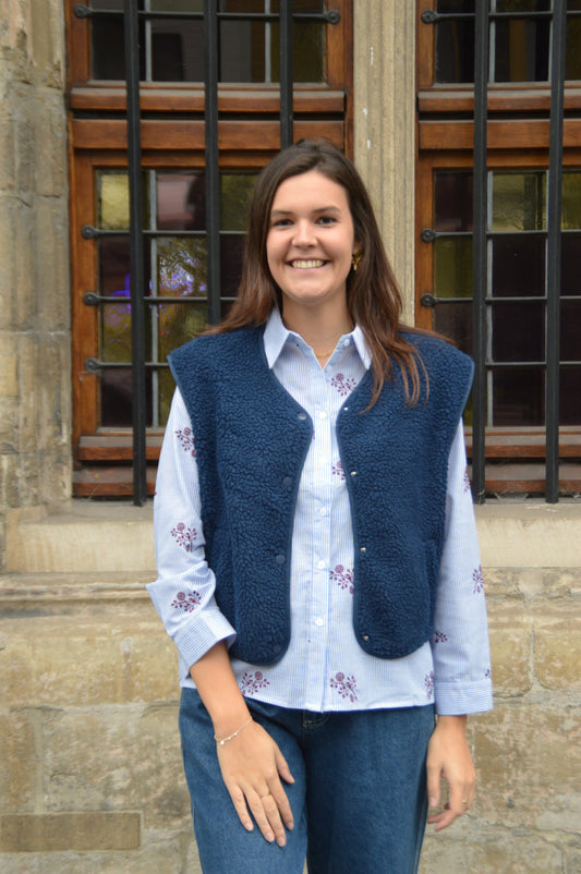 Teddy vestje donkerblauw