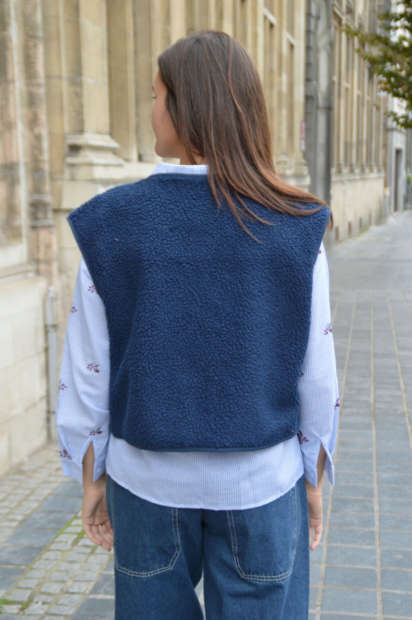 Teddy vestje donkerblauw