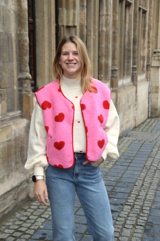 Teddy vestje hartjes