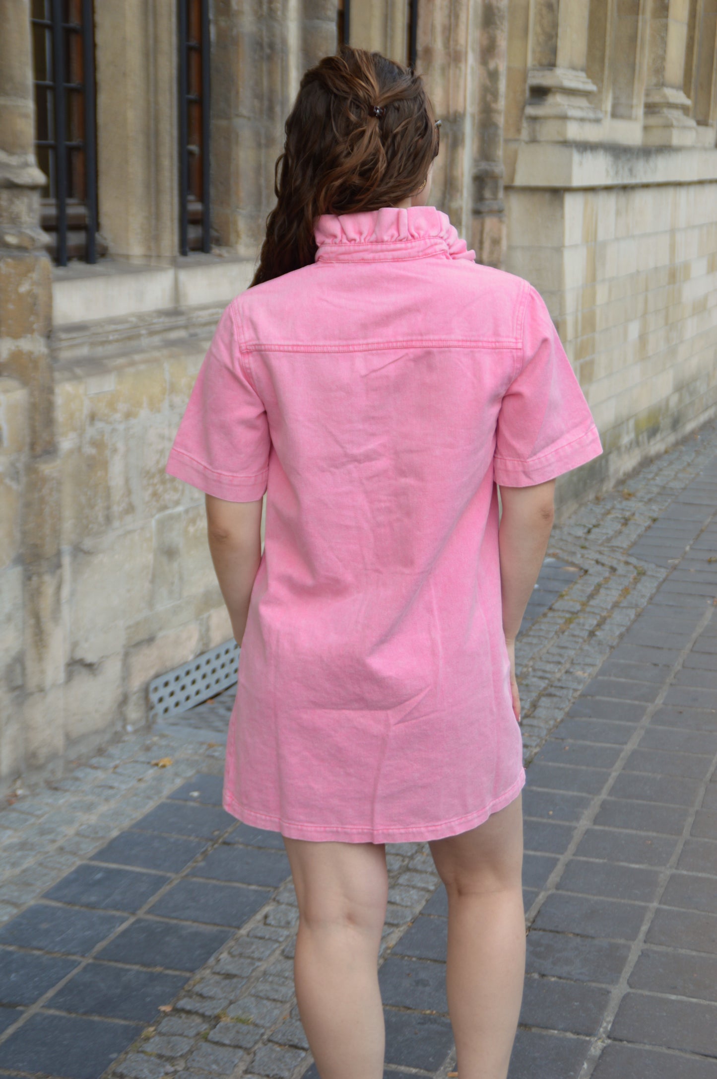 Jeanskleedje roze