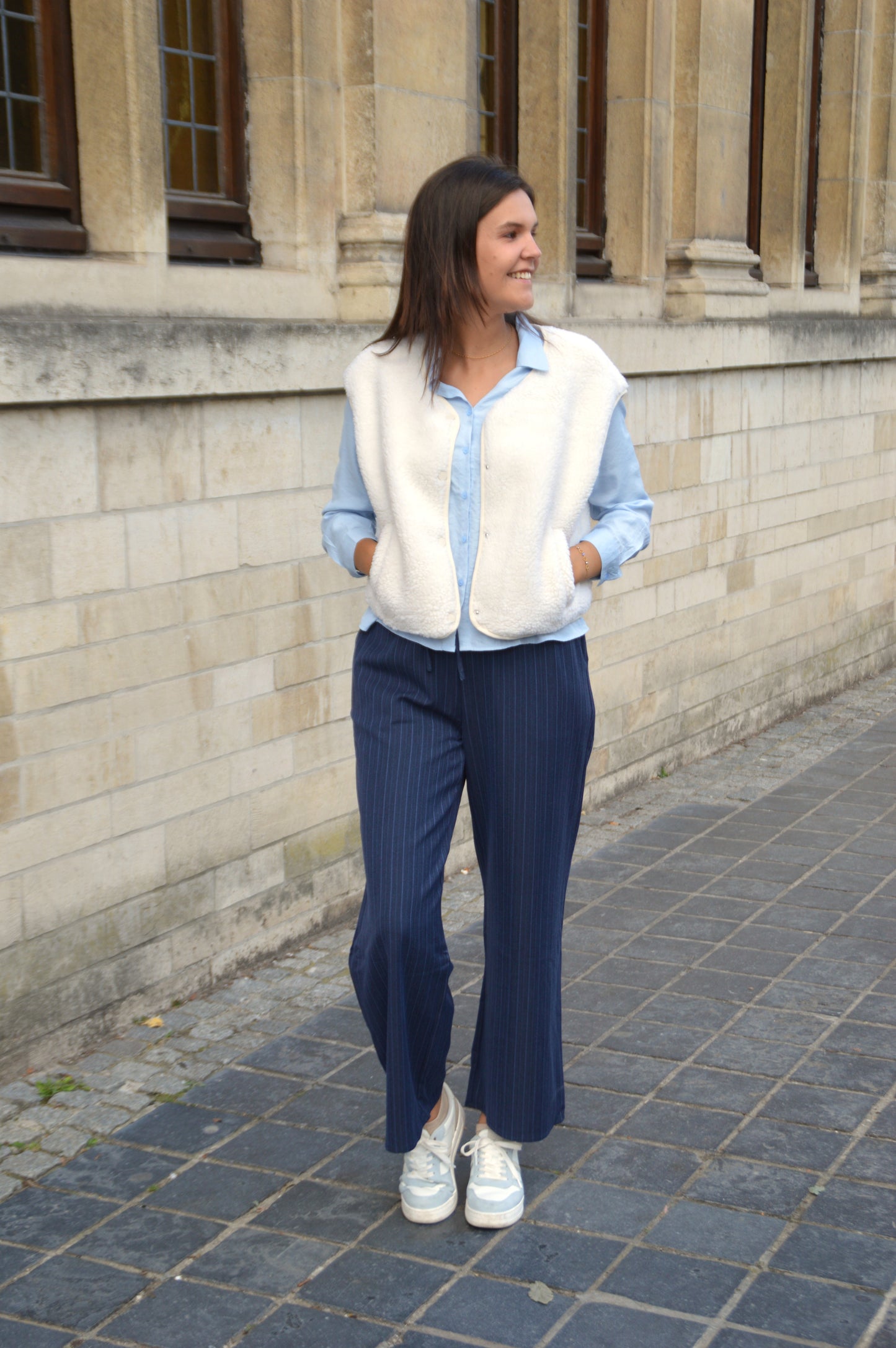 Blauwe broek strepen