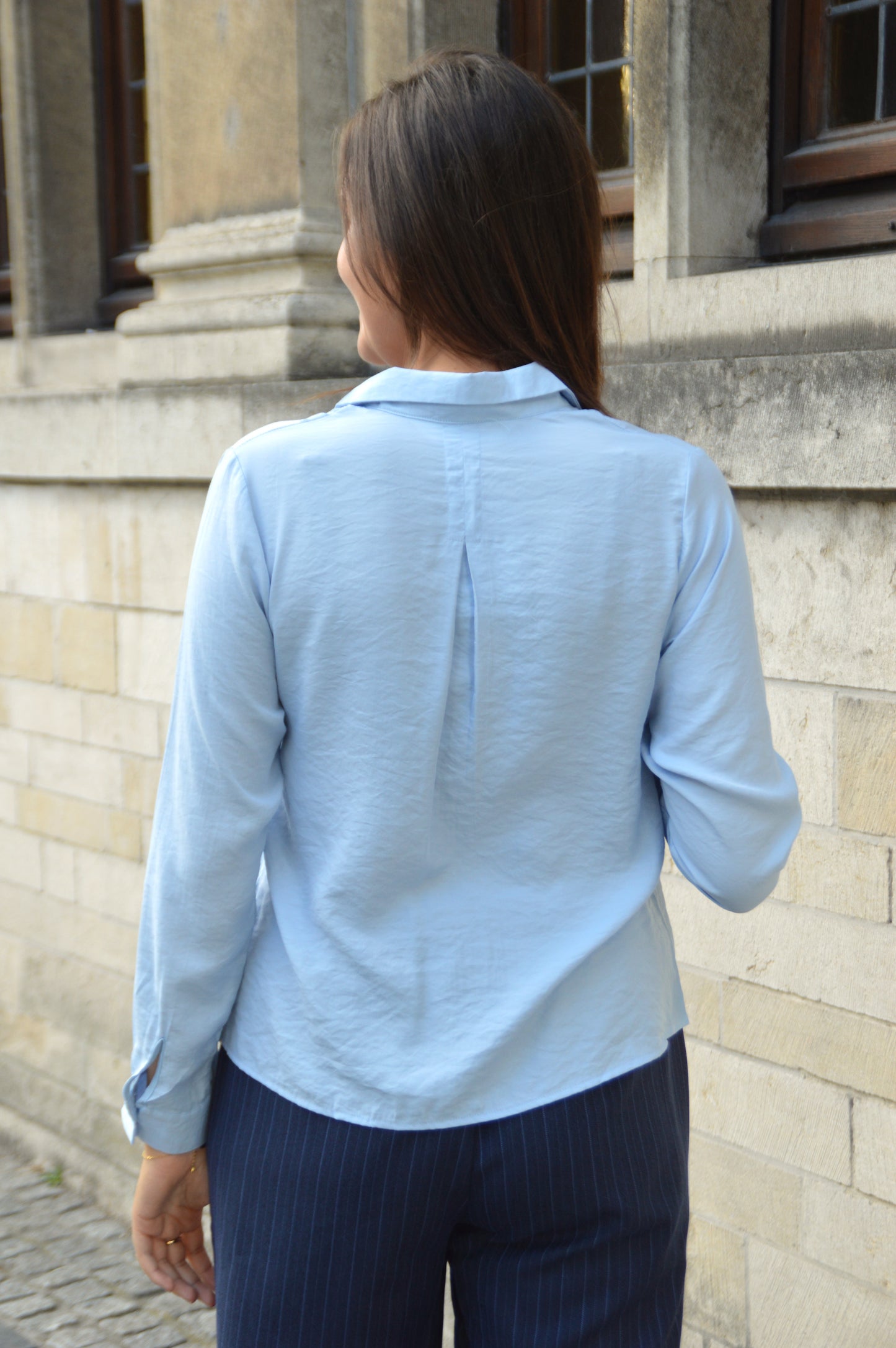Lichtblauwe blouse