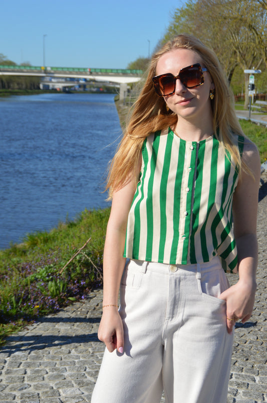 Blouse groene strepen