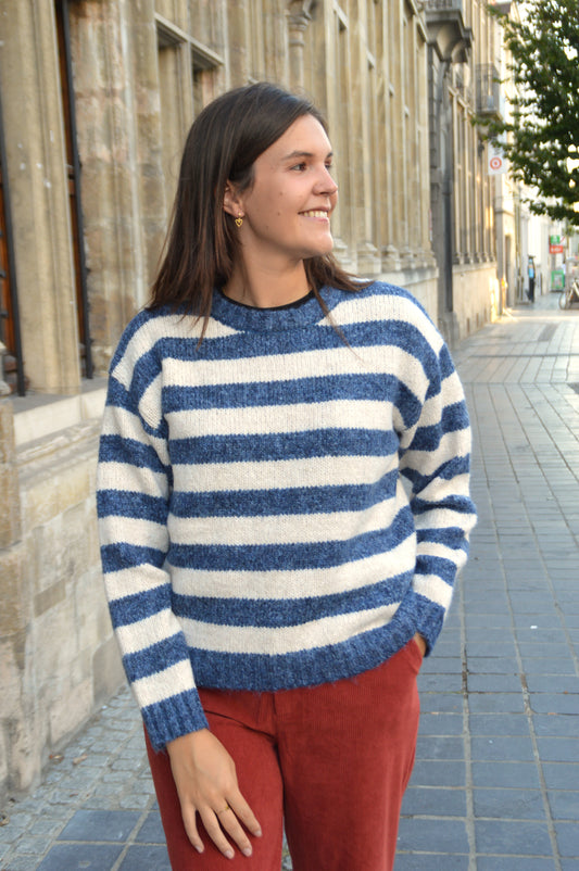 Trui strepen blauw