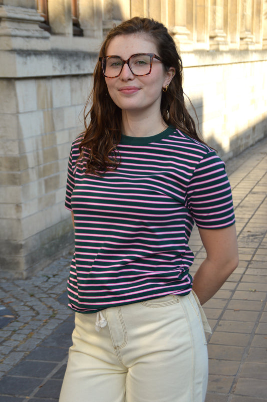 T-shirt groene streepjes