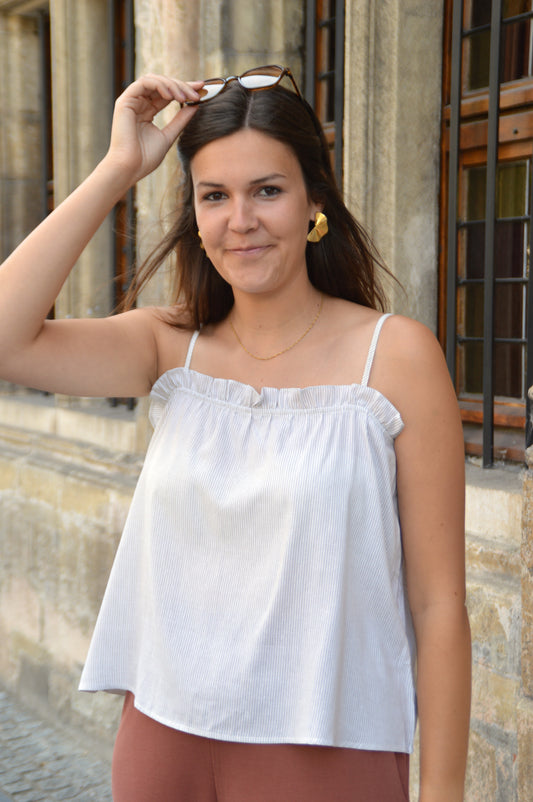 Beige topje streepjes