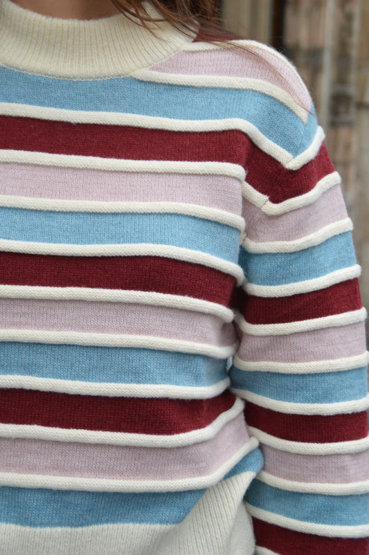 Gestreepte trui blauw