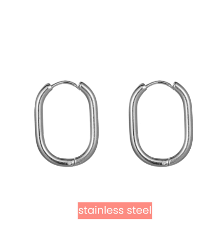 Oorbellen Oval zilver