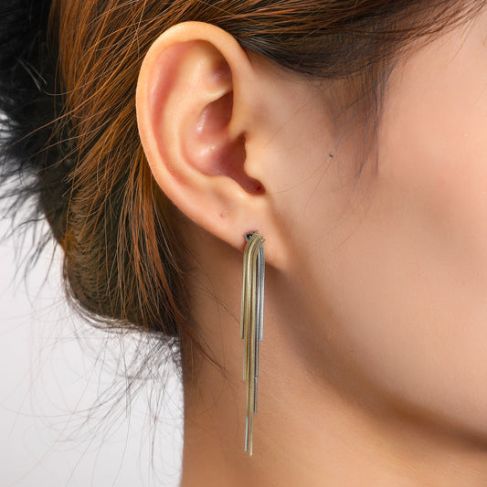 Oorbellen Star Waterfall goud & zilver