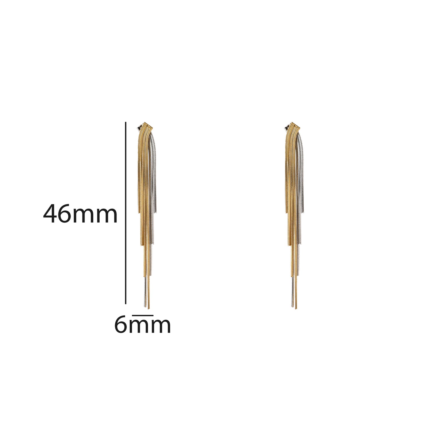 Oorbellen Star Waterfall goud & zilver