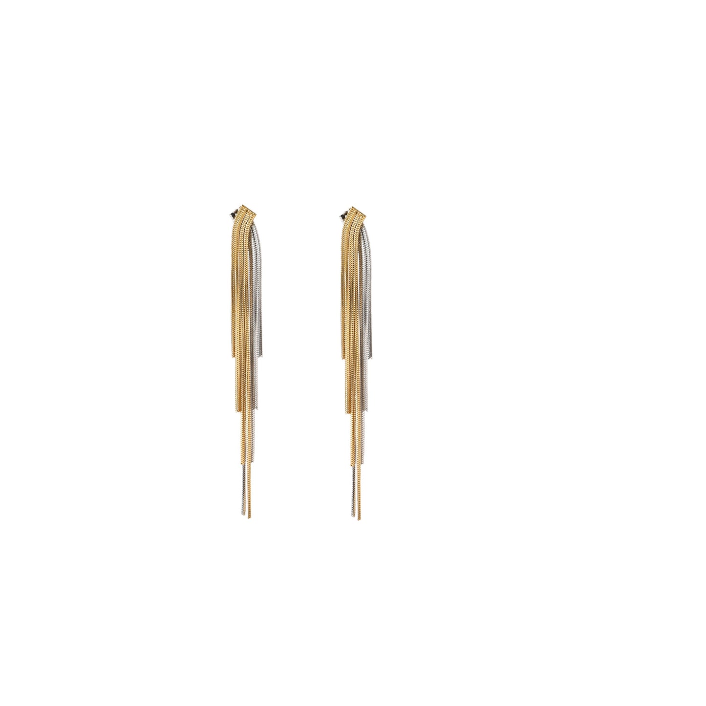 Oorbellen Star Waterfall goud & zilver