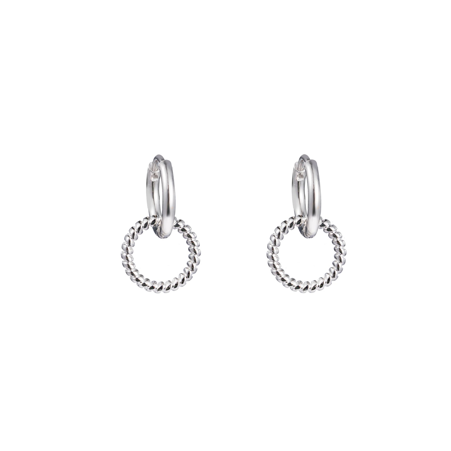 Oorbellen Twisted Circle zilver