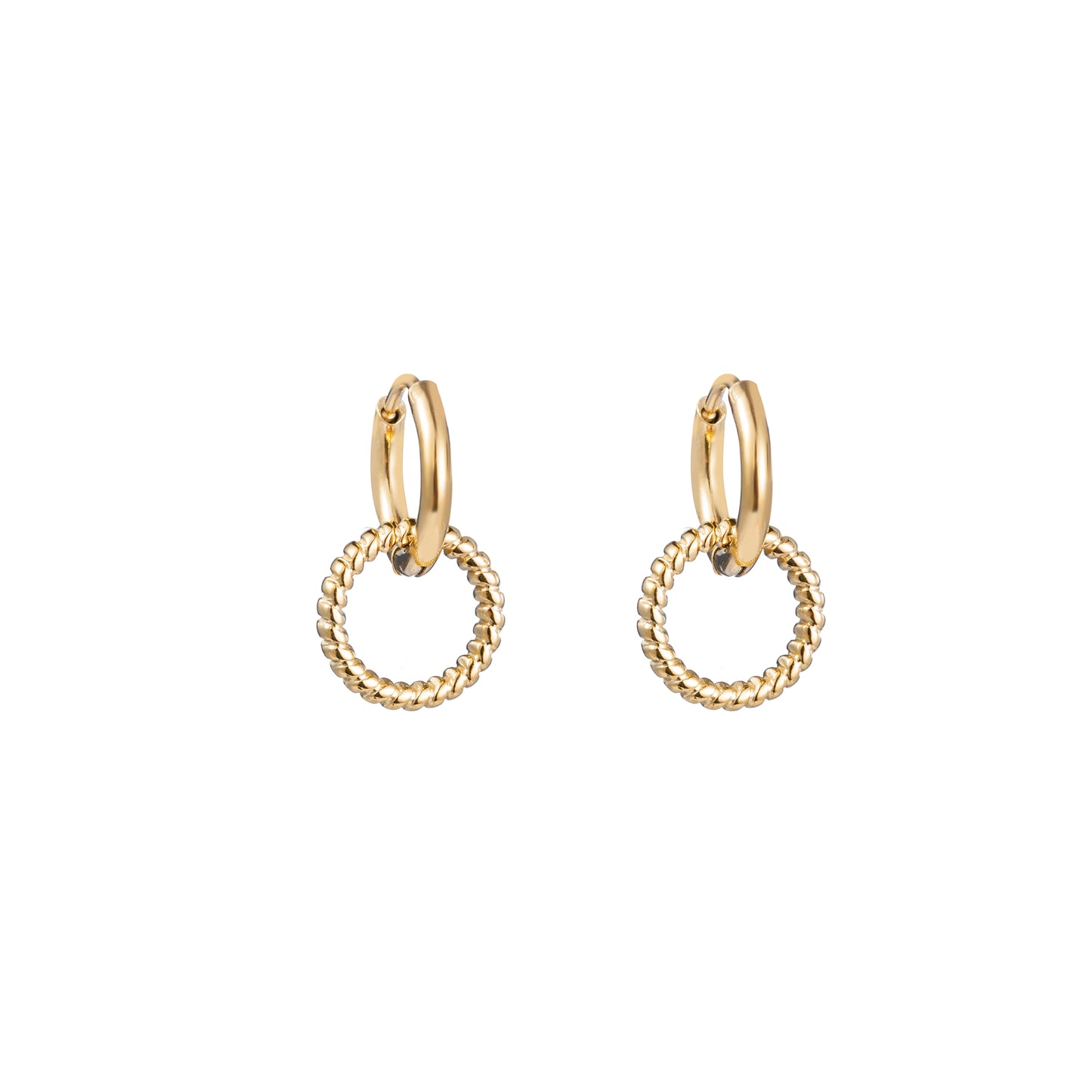Oorbellen Twisted Circle goud