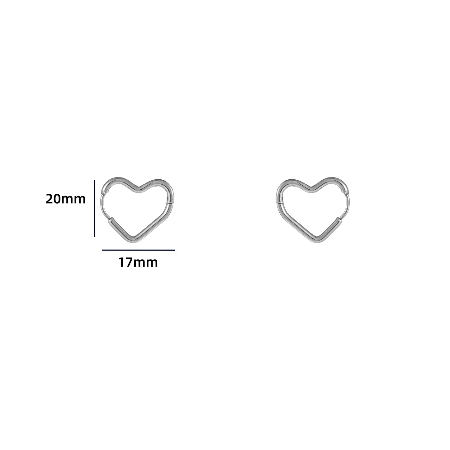 Oorbellen Heart Ring zilver