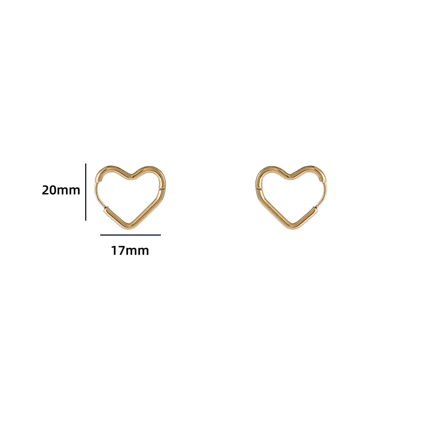 Oorbellen Heart Ring goud