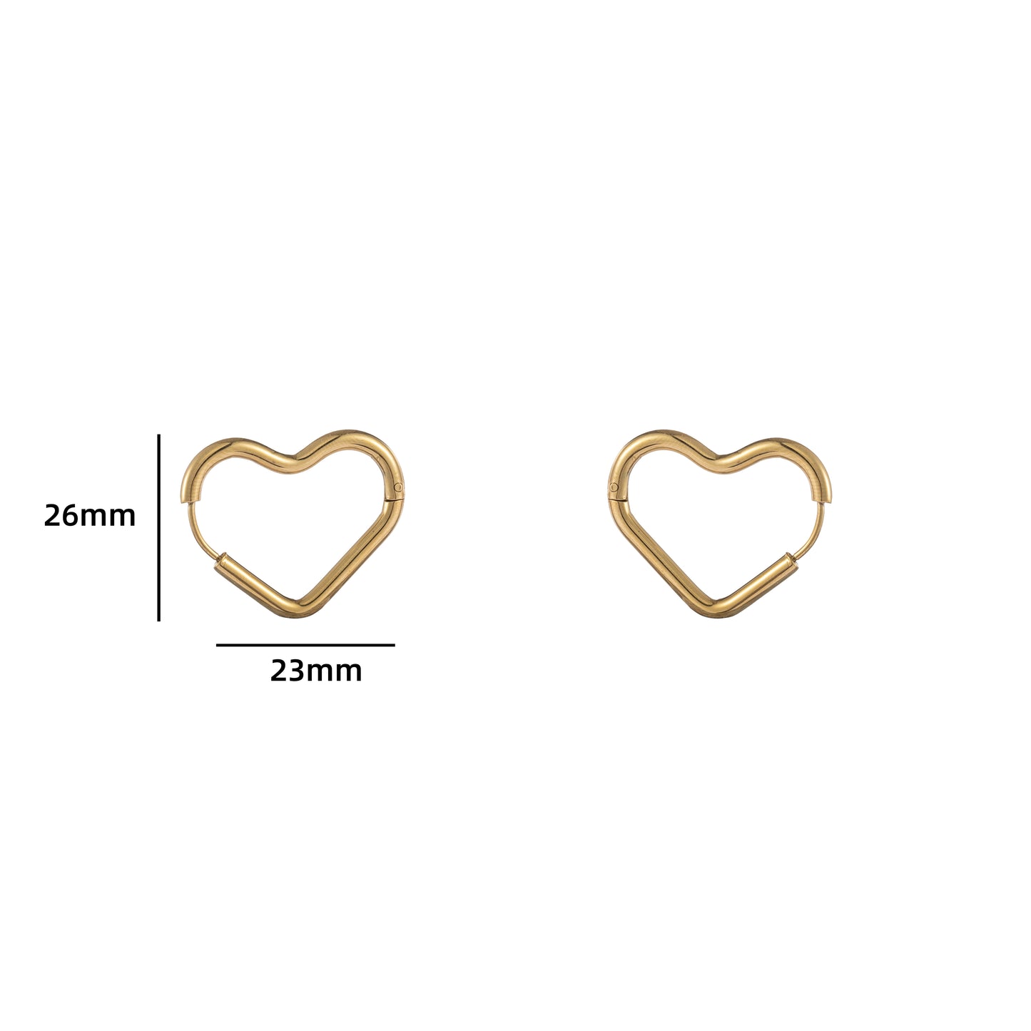 Oorbellen Big Heart Ring goud