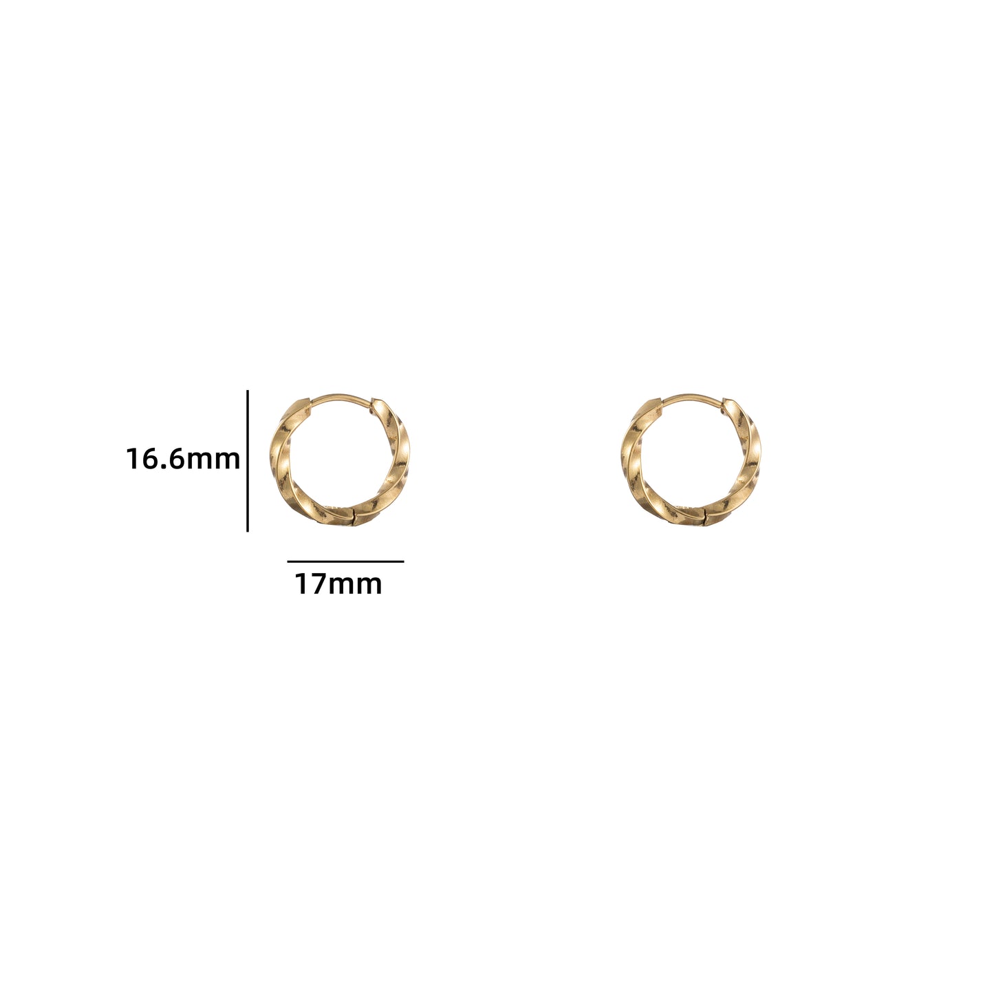 Oorbellen Twisted Basic Ring goud