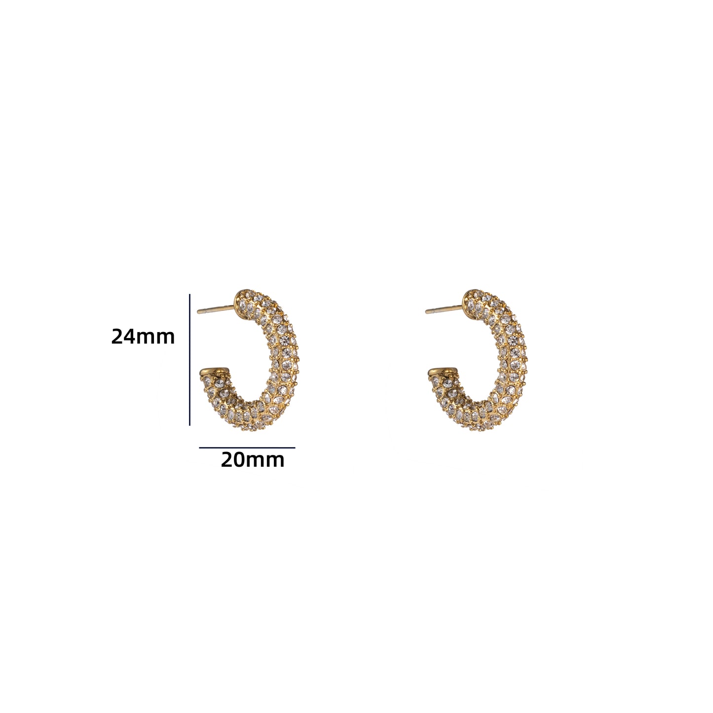 Oorbellen Bling ring goud