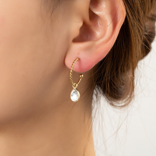 Oorbellen Drop Ring goud