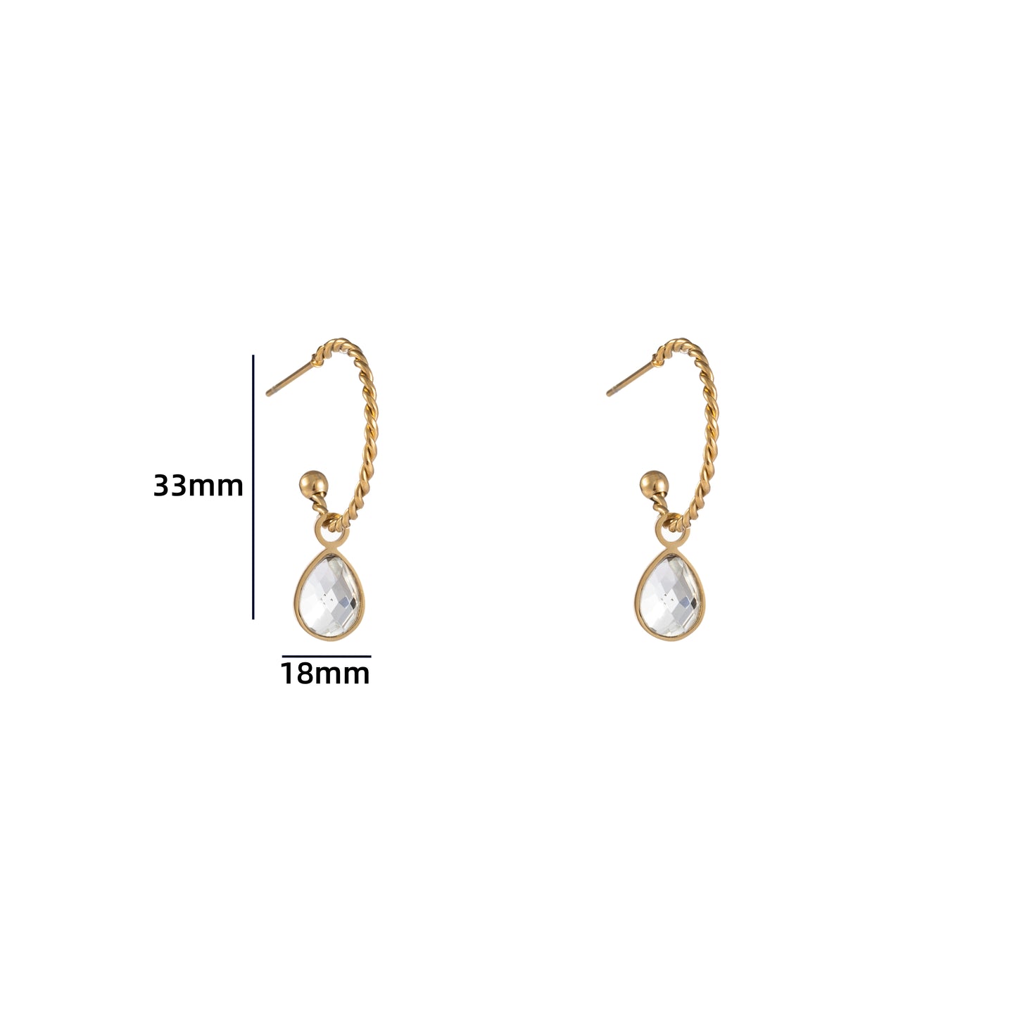 Oorbellen Drop Ring goud