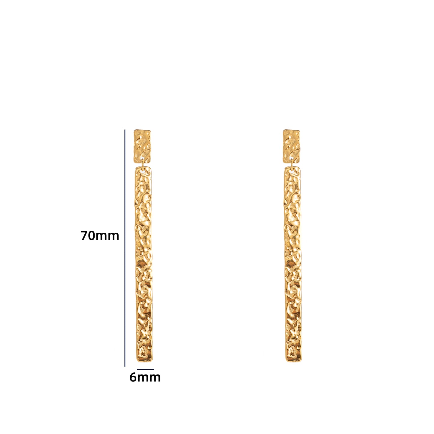 Oorbellen Long Rectangle goud