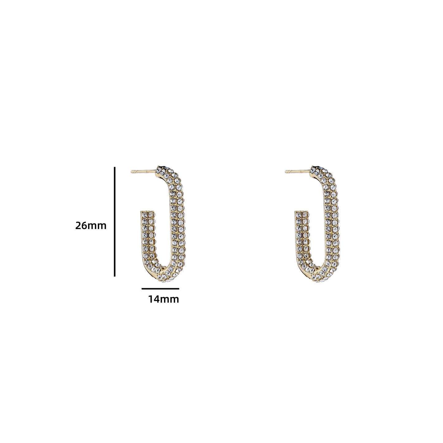 Oorbellen Sparkle Oval Hoops