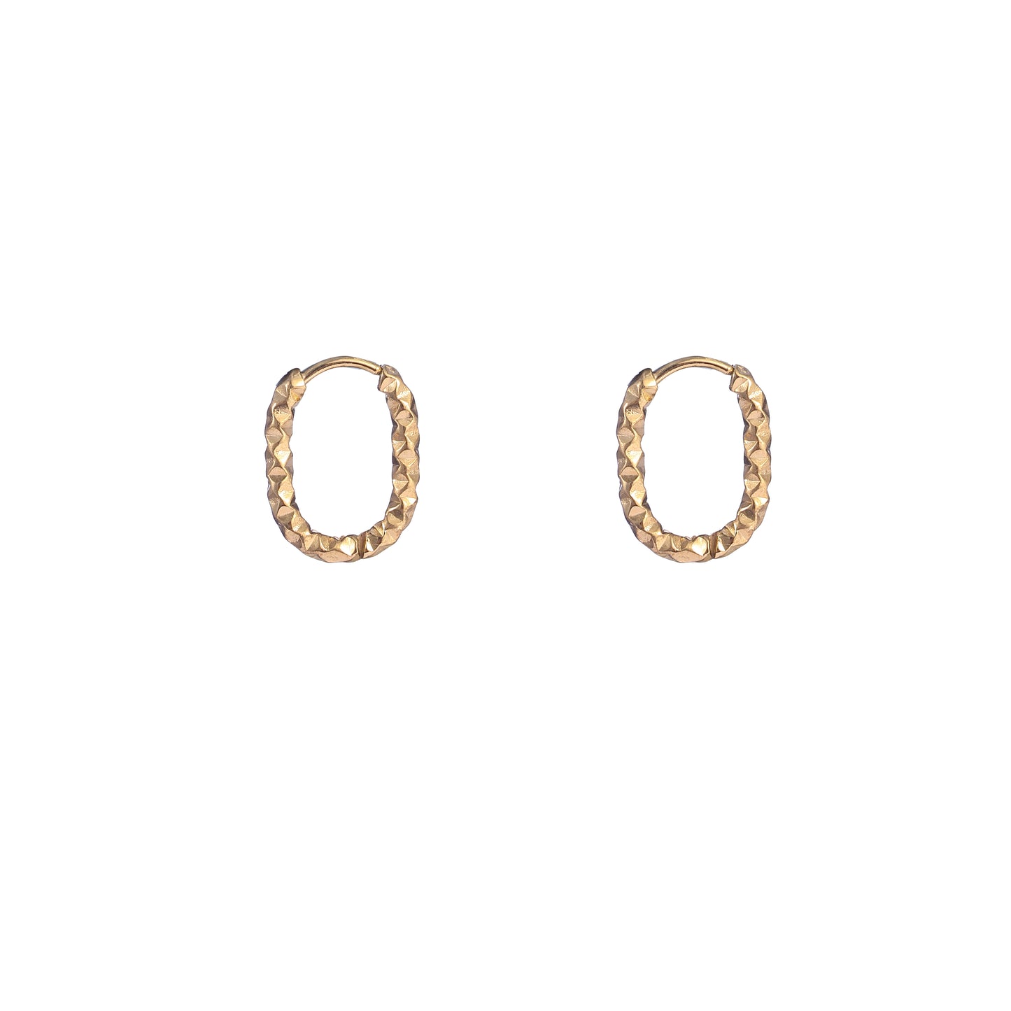 Oorbellen Oval hammered goud