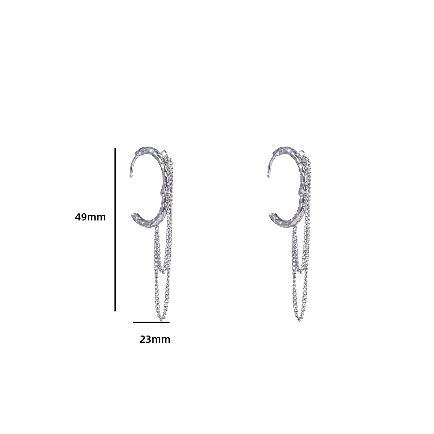 Oorbellen Hoop & Chain Zilver