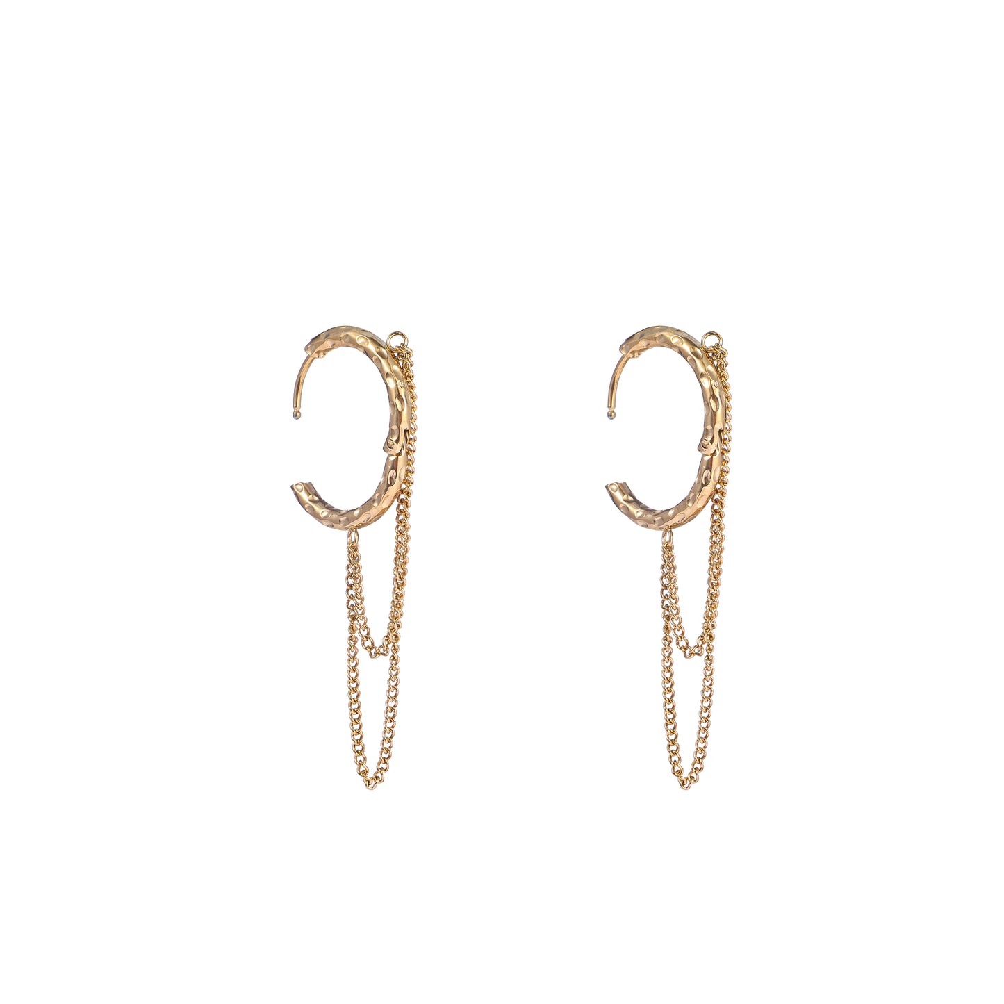 Oorbellen Hoop & Chain goud