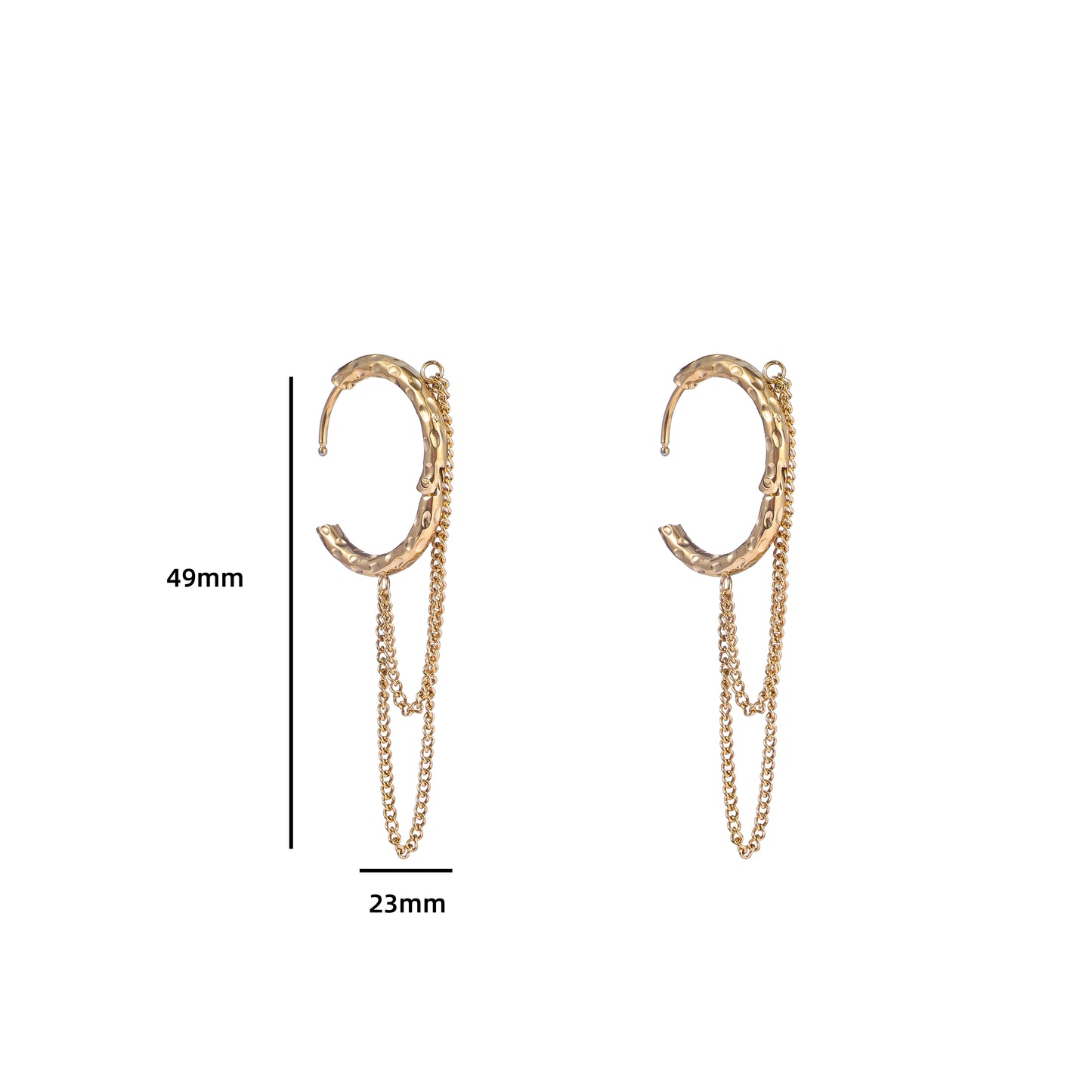 Oorbellen Hoop & Chain goud